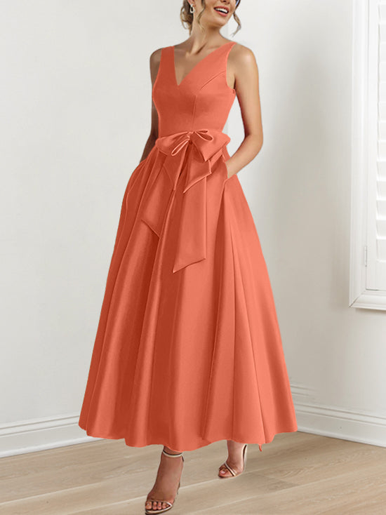 A-Line/Princess V-Neck Mother of the Bride Dresses with Pockets