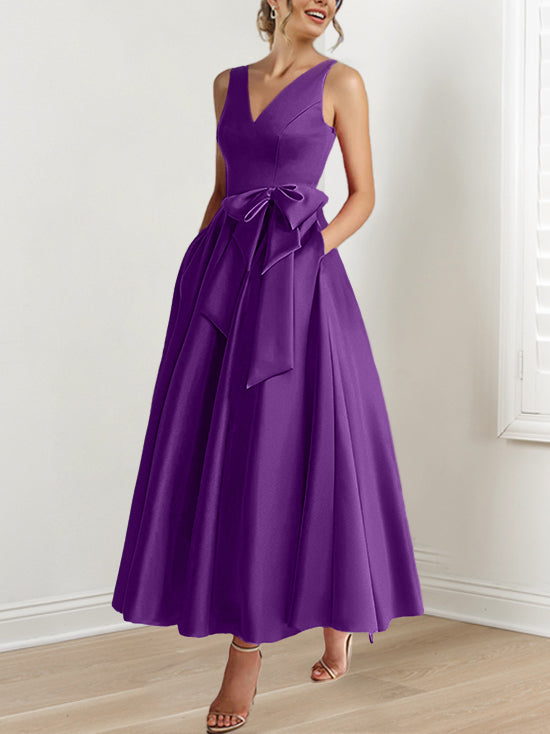 A-Line/Princess V-Neck Mother of the Bride Dresses with Pockets