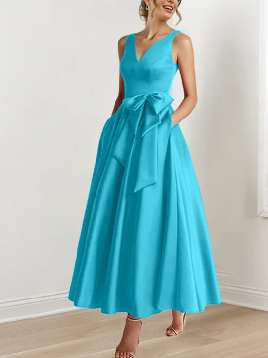 A-Line/Princess V-Neck Mother of the Bride Dresses with Pockets