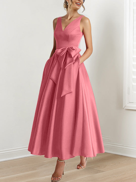 A-Line/Princess V-Neck Mother of the Bride Dresses with Pockets