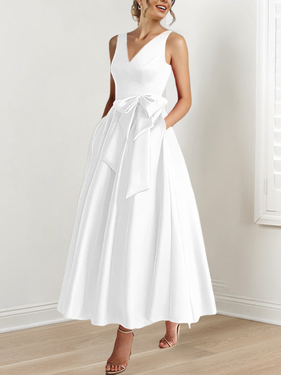 A-Line/Princess V-Neck Mother of the Bride Dresses with Pockets