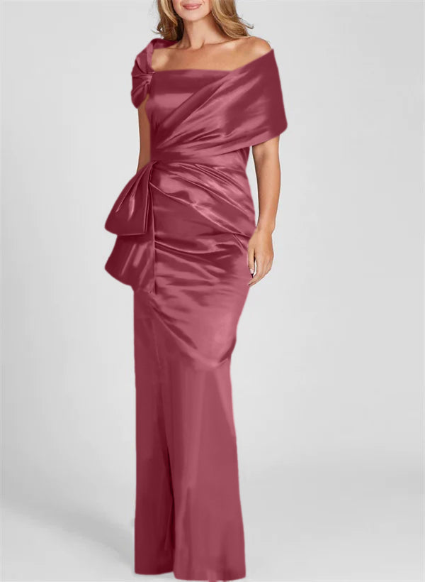 Sheath/Column Off-the-Shoulder Floor-Length Mother of the Bride Dresses