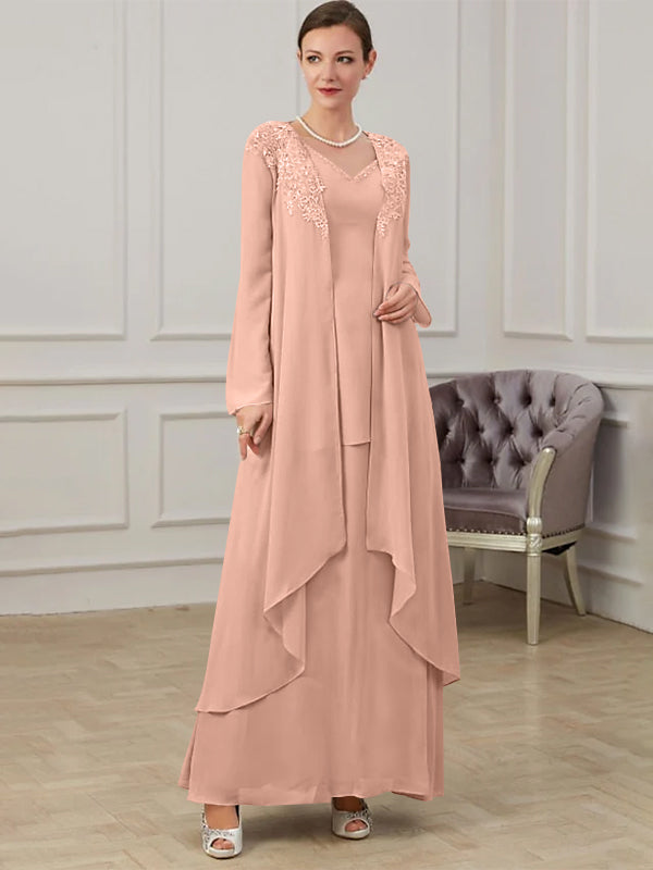 A-Line/Princess V-Neck Floor-Length Mother of the Bride Dresses