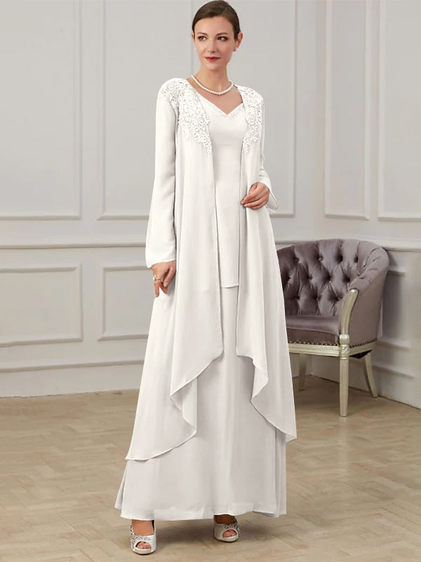 A-Line/Princess V-Neck Floor-Length Mother of the Bride Dresses