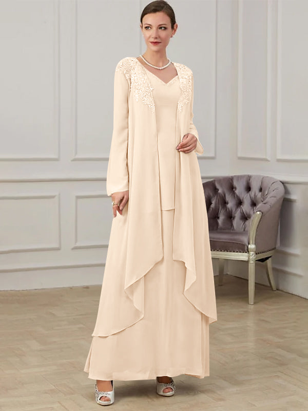 A-Line/Princess V-Neck Floor-Length Mother of the Bride Dresses