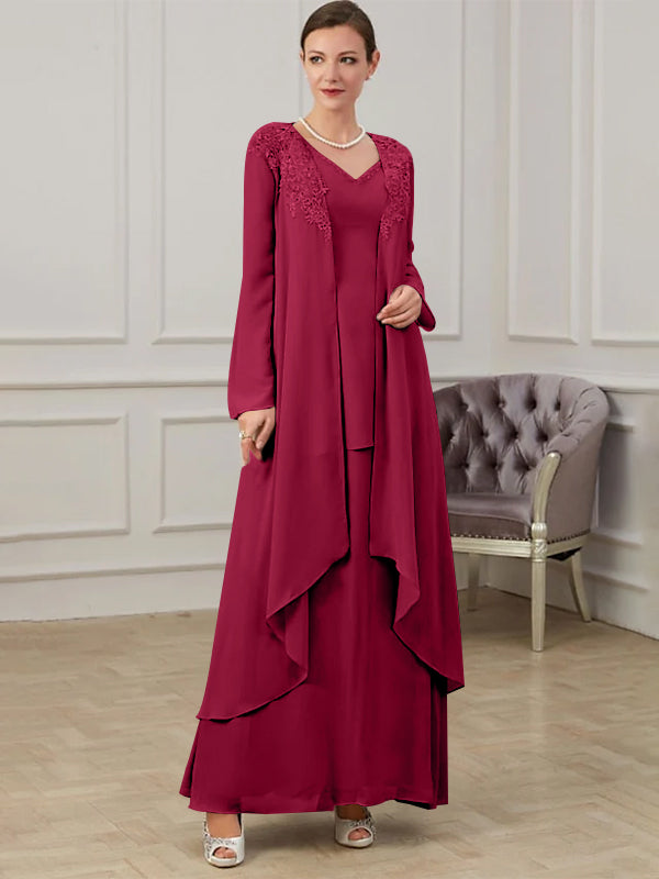 A-Line/Princess V-Neck Floor-Length Mother of the Bride Dresses