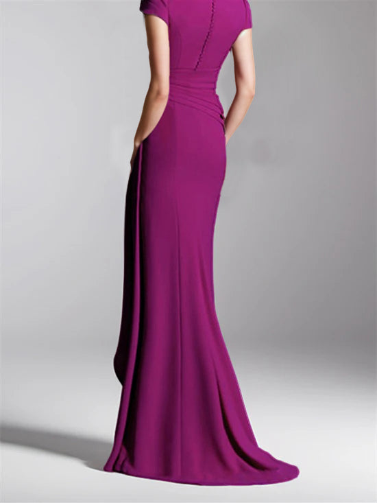 Sheath/Column V-Neck Floor-Length Mother of the Bride Dresses