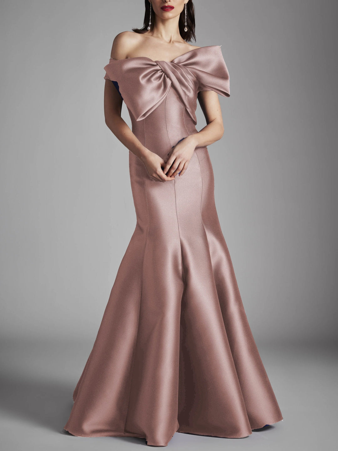 A-Line/Princess Strapless Sleeveless Floor-Length Mother of the Bride Dresses with Bow knot