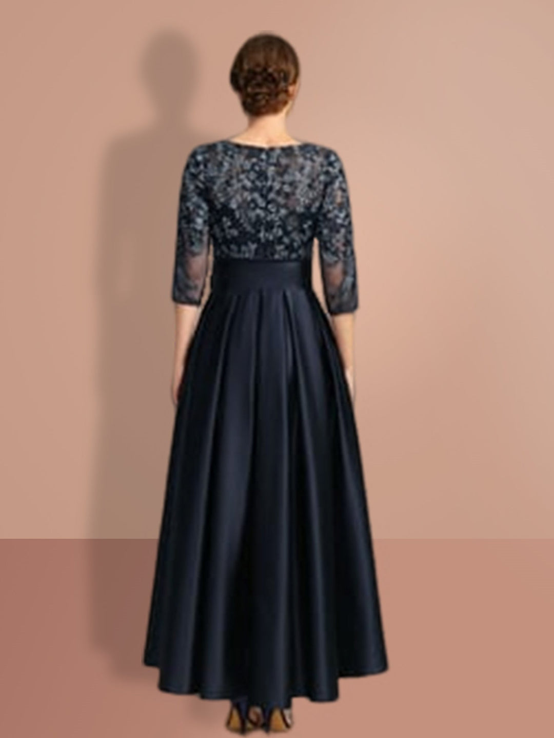 A Line/Princess Jewel Neck 3/4 Sleeves Mother of the Bride Dresses