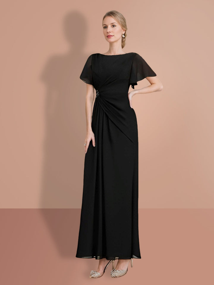 Sheath/Column Ankle-Length Short Sleeves Mother of the Bride Dresses