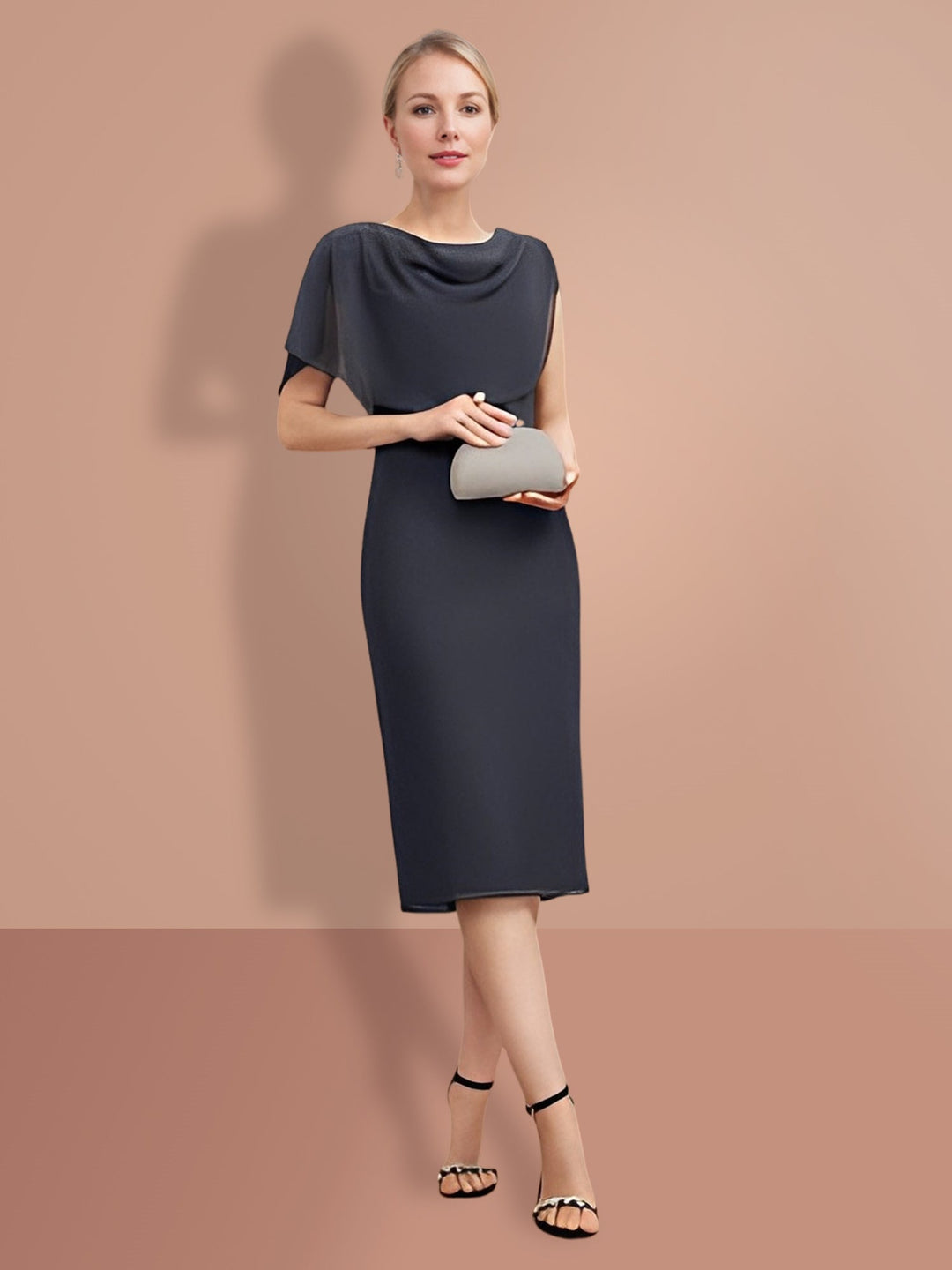 Sheath/Column Knee-Length Short Sleeves Mother of the Bride Dresses