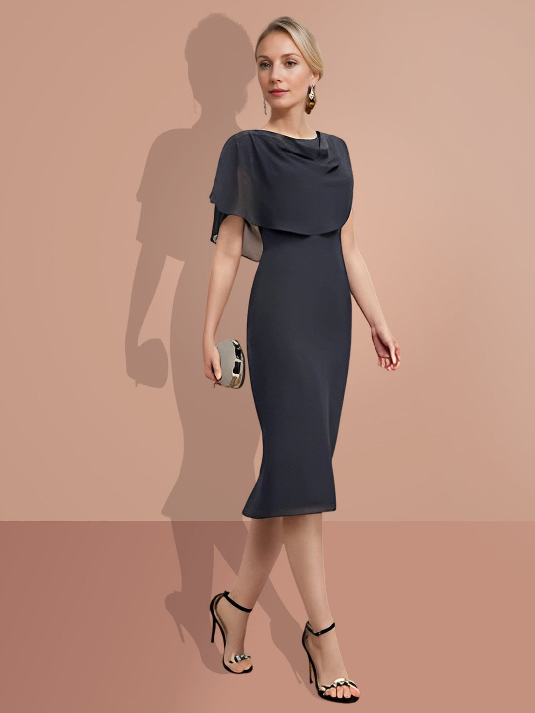 Sheath/Column Knee-Length Short Sleeves Mother of the Bride Dresses