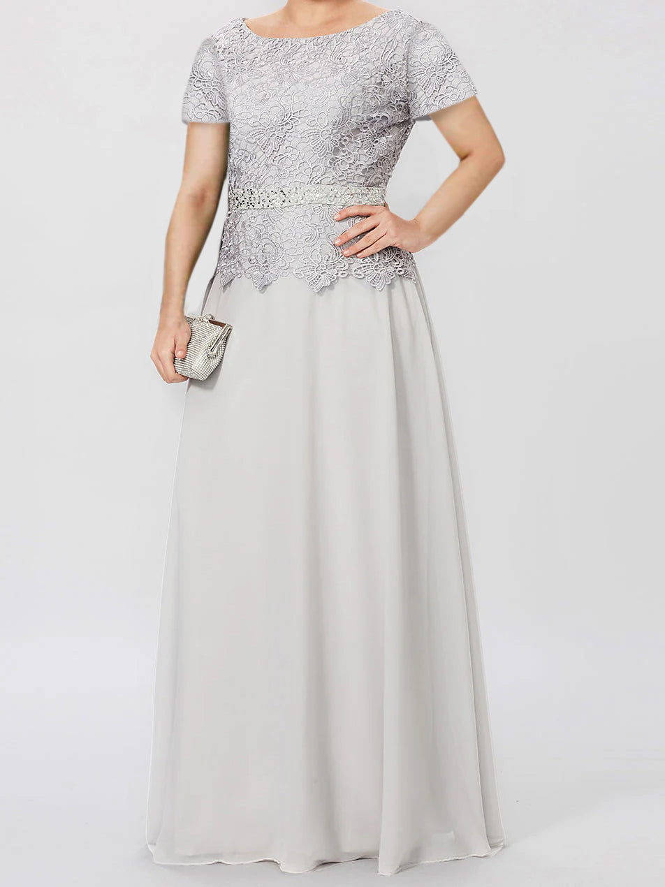 A-Line/Princess Short Sleeves Mother of the Bride Dresses with Applique & Sequins