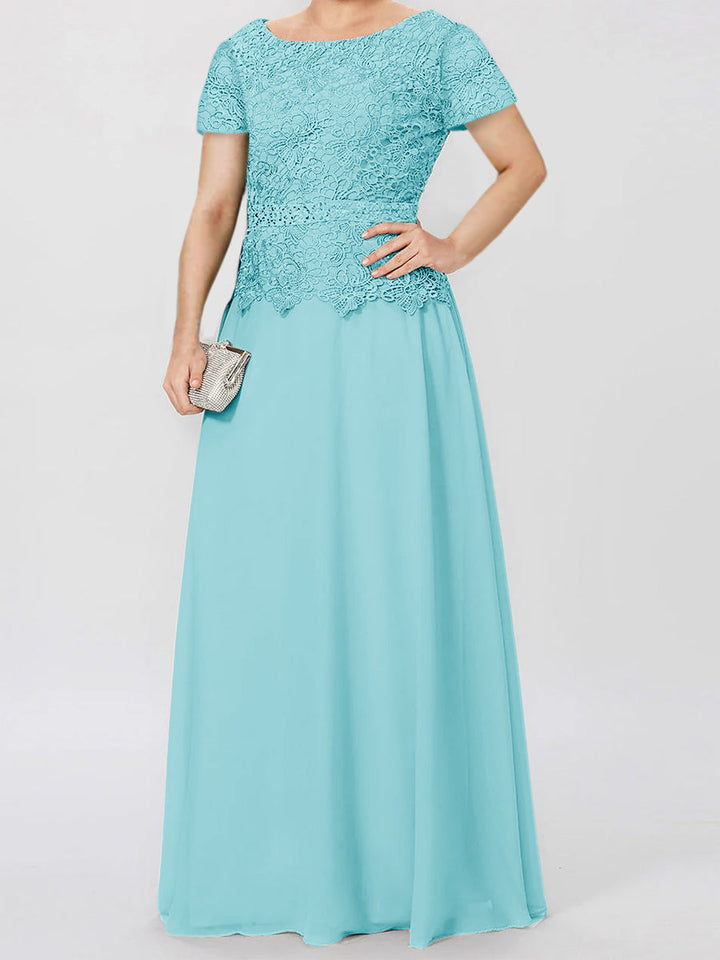 A-Line/Princess Short Sleeves Mother of the Bride Dresses with Applique & Sequins