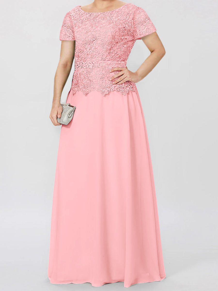 A-Line/Princess Short Sleeves Mother of the Bride Dresses with Applique & Sequins