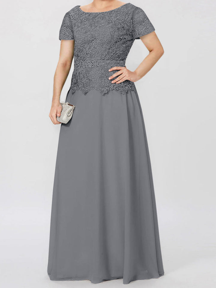 A-Line/Princess Short Sleeves Mother of the Bride Dresses with Applique & Sequins