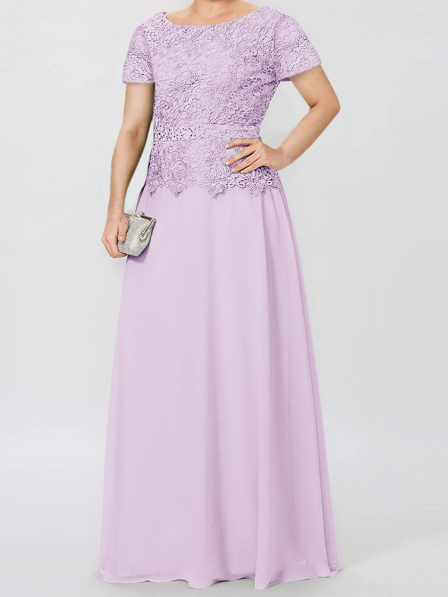 A-Line/Princess Short Sleeves Mother of the Bride Dresses with Applique & Sequins