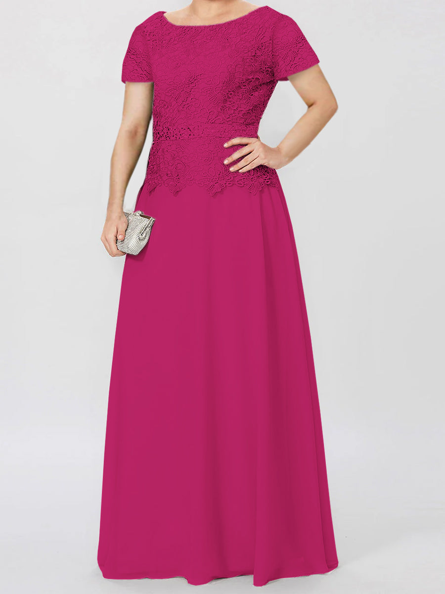 A-Line/Princess Short Sleeves Mother of the Bride Dresses with Applique & Sequins