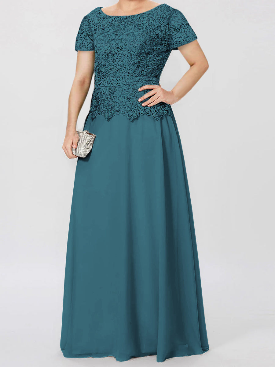 A-Line/Princess Short Sleeves Mother of the Bride Dresses with Applique & Sequins