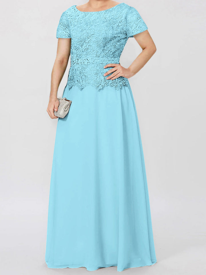 A-Line/Princess Short Sleeves Mother of the Bride Dresses with Applique & Sequins