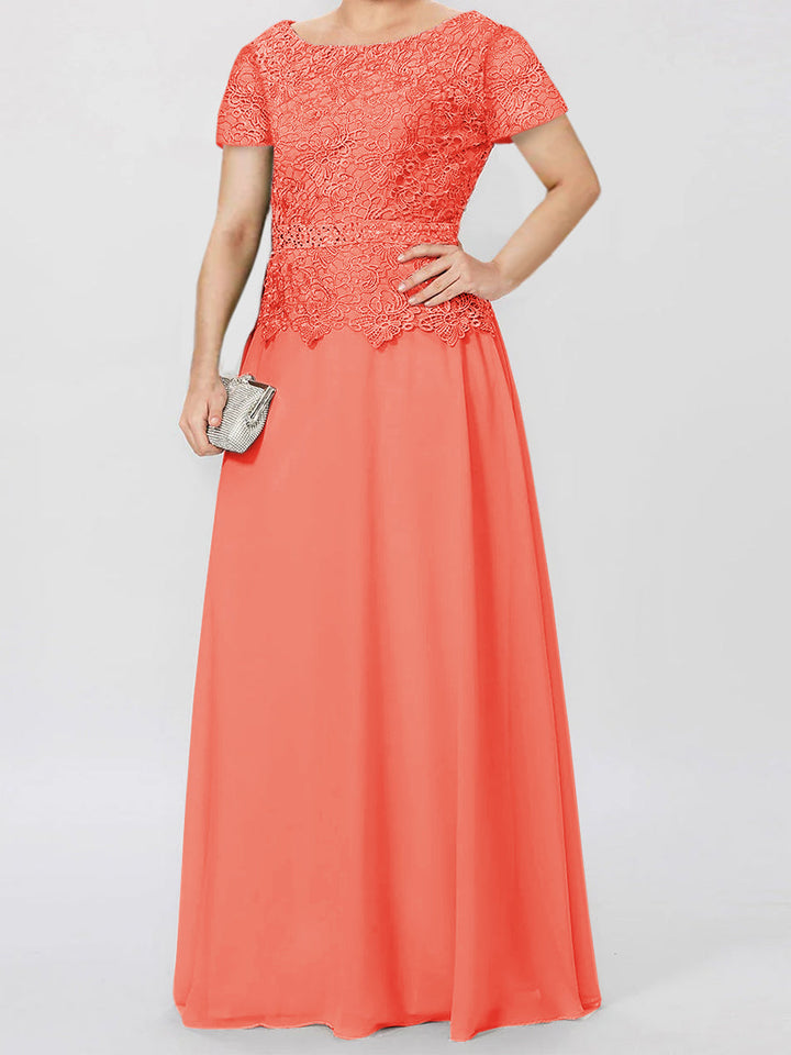 A-Line/Princess Short Sleeves Mother of the Bride Dresses with Applique & Sequins