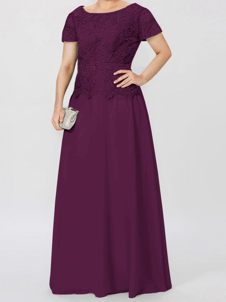 A-Line/Princess Short Sleeves Mother of the Bride Dresses with Applique & Sequins