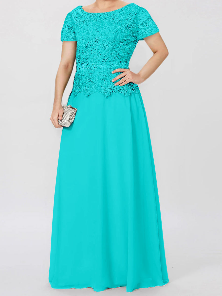 A-Line/Princess Short Sleeves Mother of the Bride Dresses with Applique & Sequins