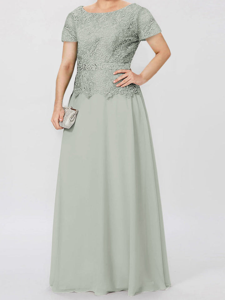 A-Line/Princess Short Sleeves Mother of the Bride Dresses with Applique & Sequins