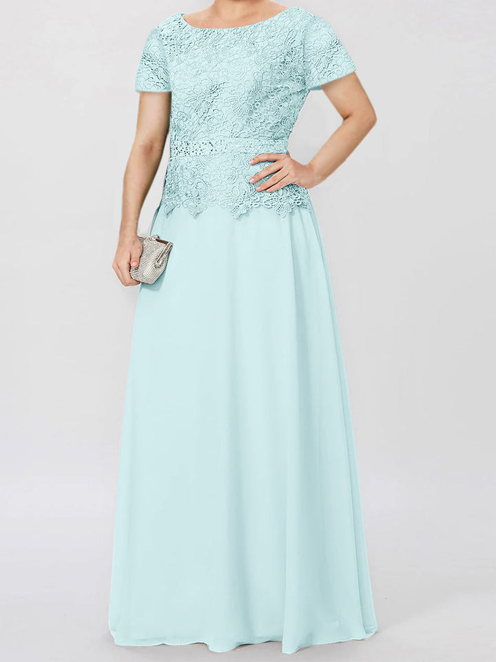 A-Line/Princess Short Sleeves Mother of the Bride Dresses with Applique & Sequins