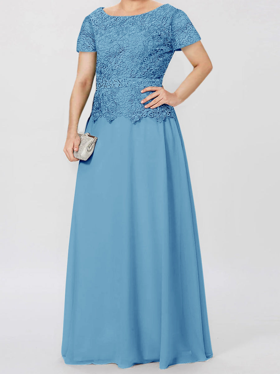 A-Line/Princess Short Sleeves Mother of the Bride Dresses with Applique & Sequins