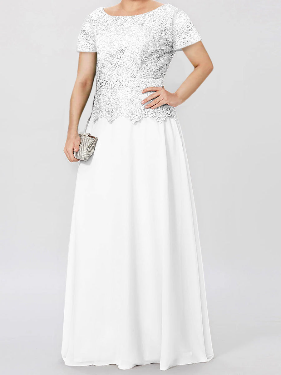 A-Line/Princess Short Sleeves Mother of the Bride Dresses with Applique & Sequins