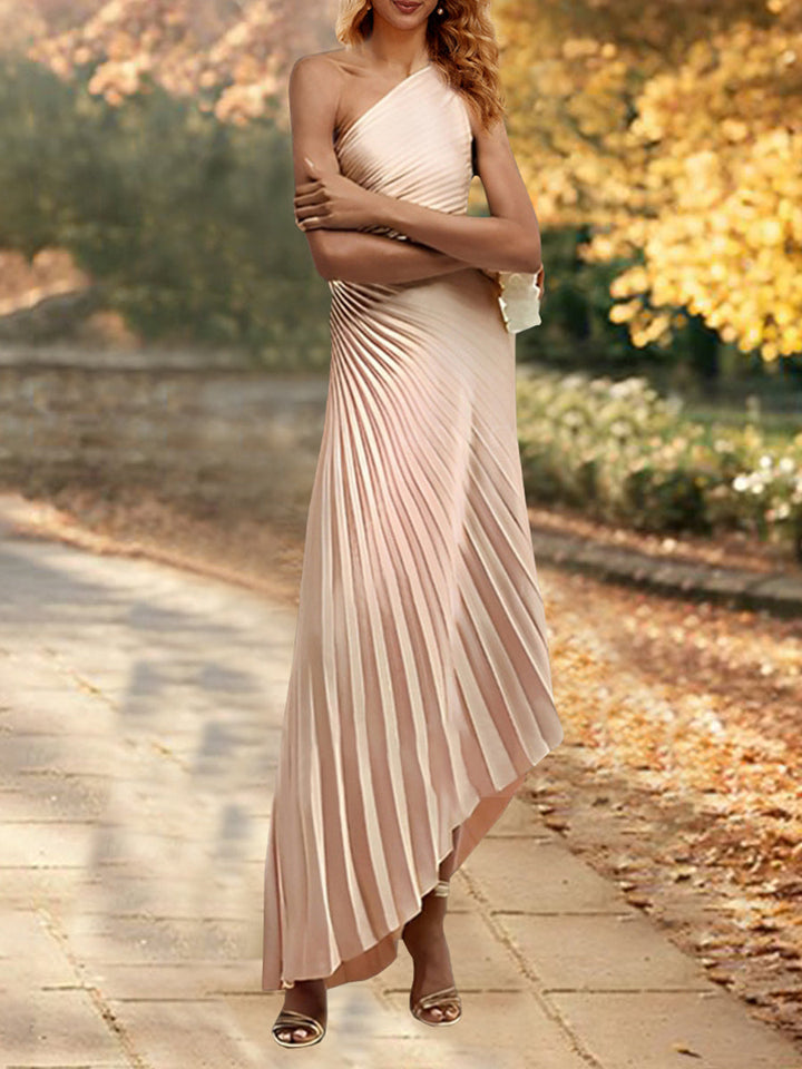 Sheath/Column One Shoulder Asymmetrical Floor-Length Mother of the Bride Dresses