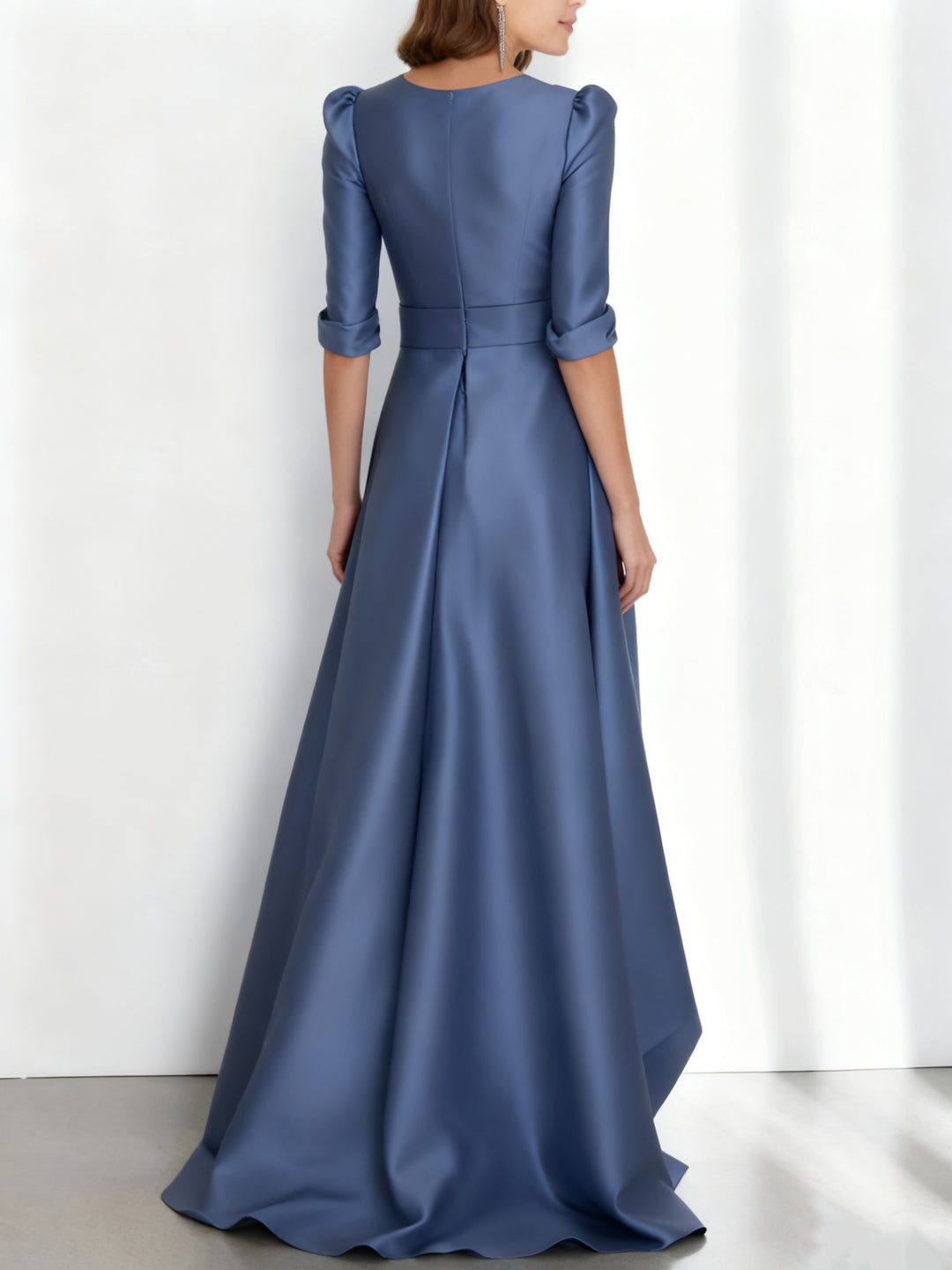 A-Line/Princess Half Sleeves Asymmetrical Mother Of The Bride Dresses With Pockets