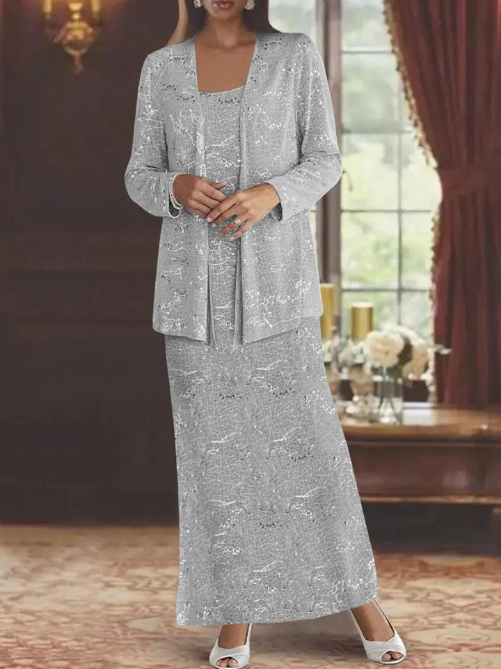 Chiffon Mother of the Bride Dresses with Sequins & Jacket