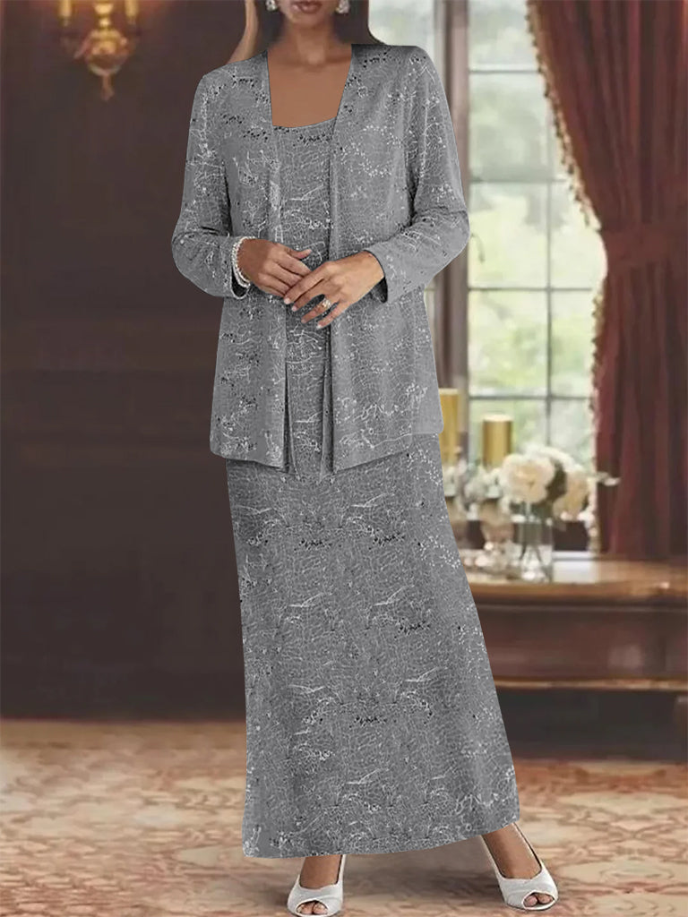 Chiffon Mother of the Bride Dresses with Sequins & Jacket