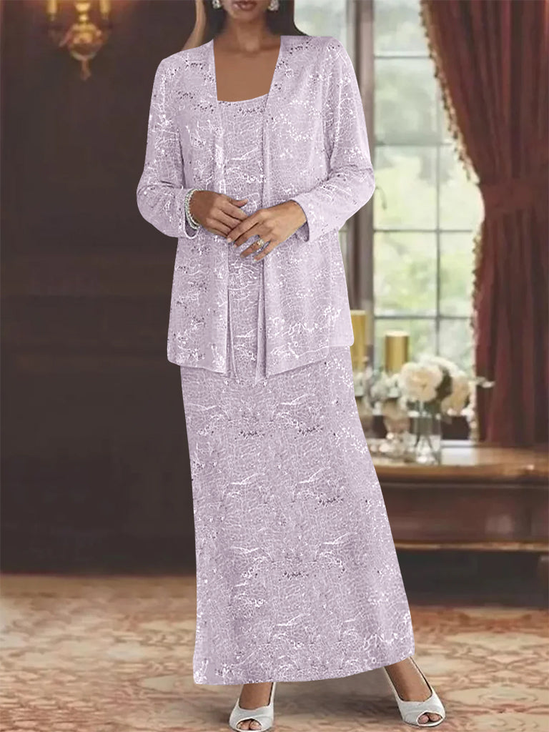 Chiffon Mother of the Bride Dresses with Sequins & Jacket