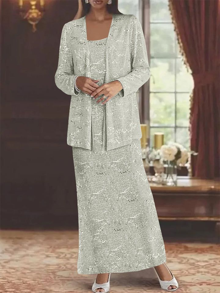 Chiffon Mother of the Bride Dresses with Sequins & Jacket