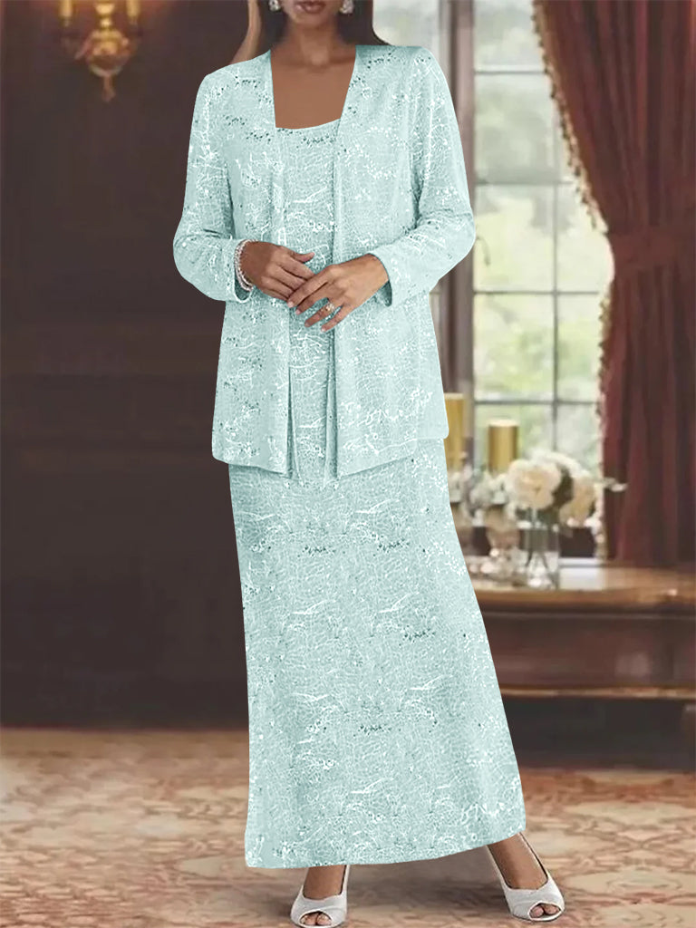 Chiffon Mother of the Bride Dresses with Sequins & Jacket