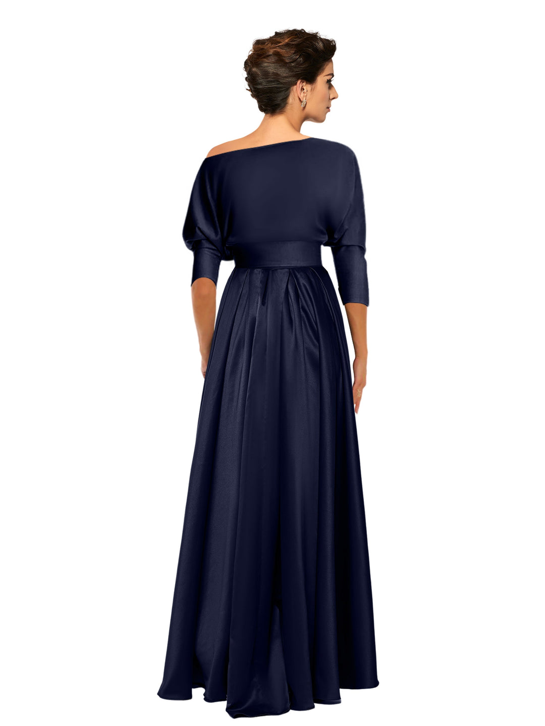 A-Line/Princess One-Shoulder 3/4 Sleeves Asymmetrical Mother of the Bride  & Groom Dresses