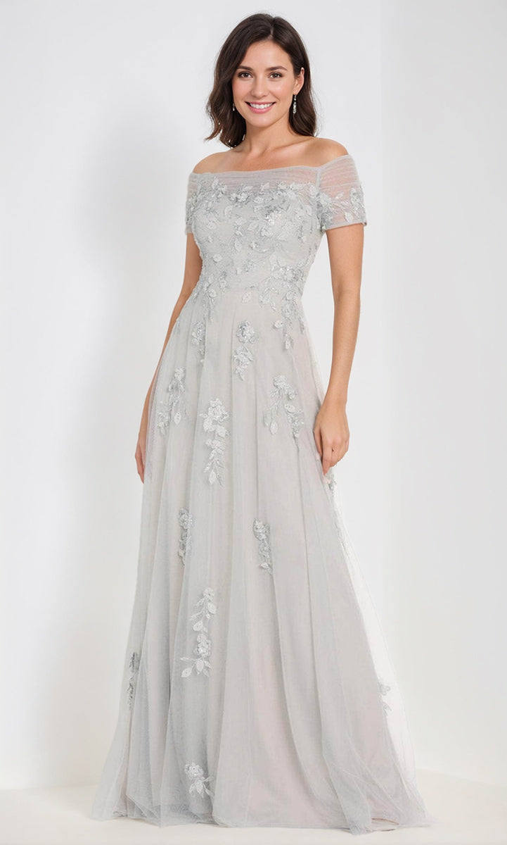 A-Line Off-the-Shoulder Sleeveless Mother Of The Bride & Groom Dresses with Appliques