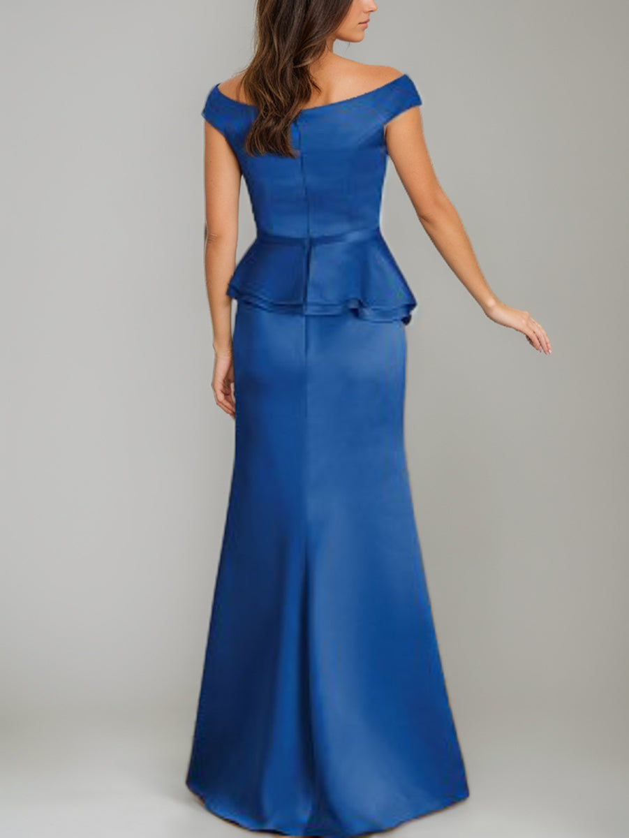 Trumpet/Mermaid Off-the-Shoulder Mother Of The Bride Dresses with Ruffles & Rhinestone