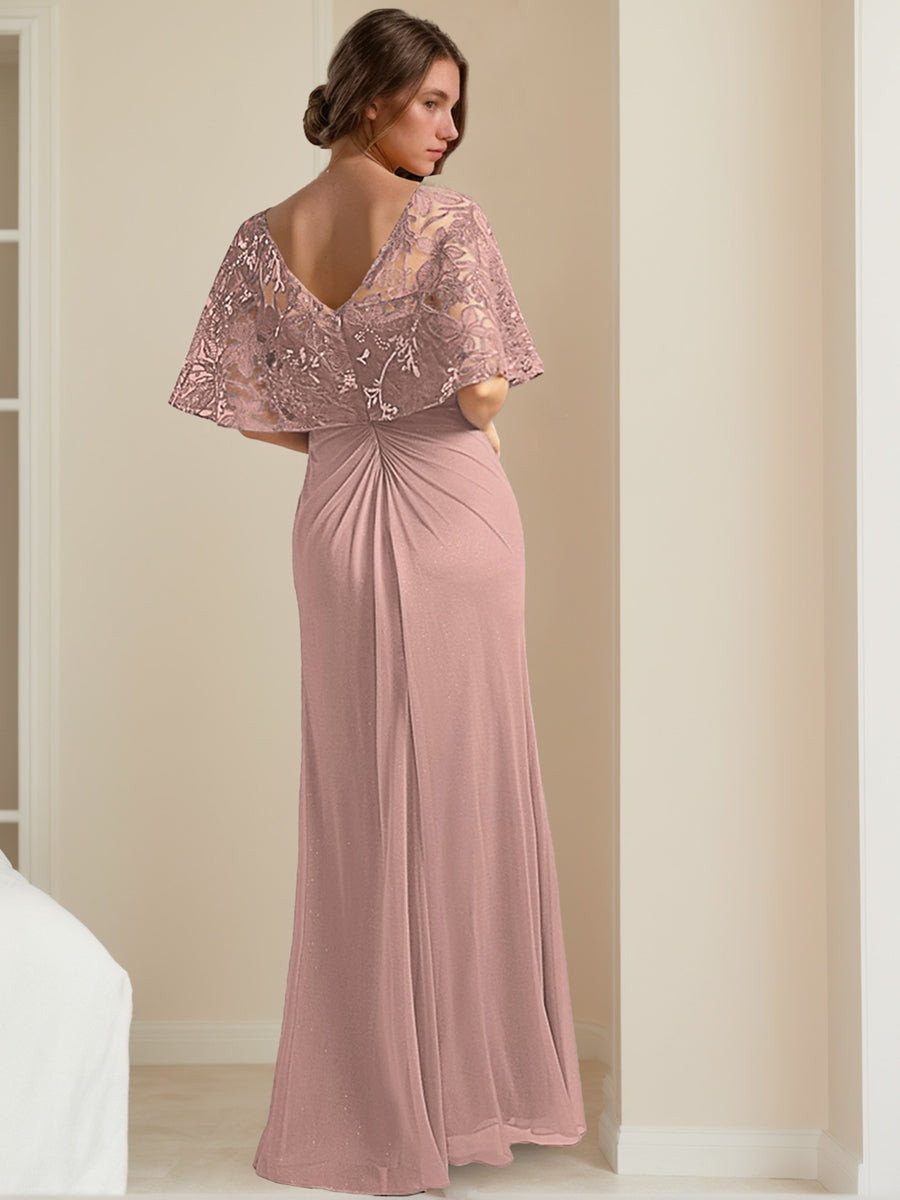 A-Line/Princess V-Neck Ankle-Length Elegant Mother of the Bride Dresses with Appliques