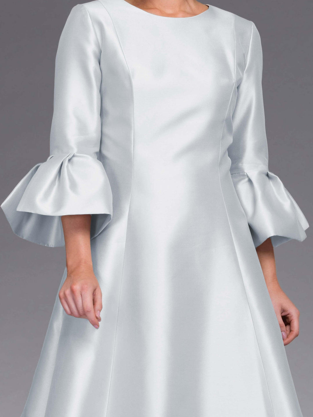 A-Line/Princess Scoop Ruffle Sleeve Knee-Length Mother of the Bride Dresses