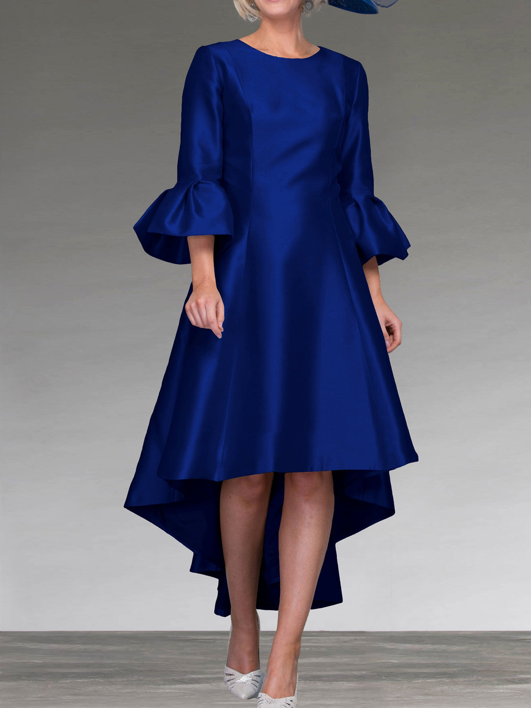 A-Line/Princess Scoop Ruffle Sleeve Knee-Length Mother of the Bride Dresses