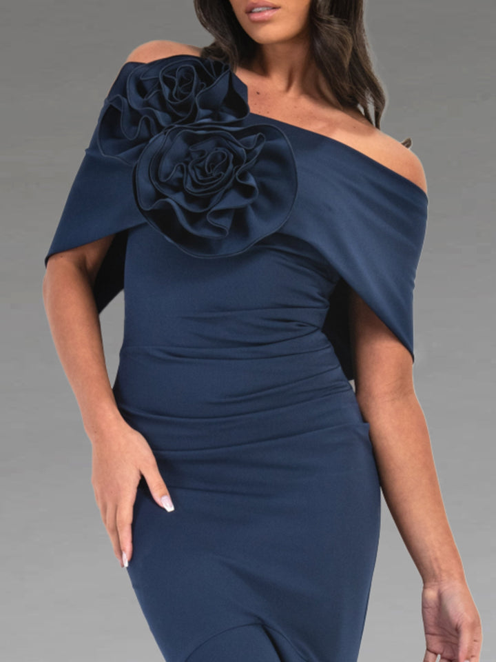 Trumpet/Mermaid Off-the-Shoulder Mother of the Bride Dresses with 3D Flowers