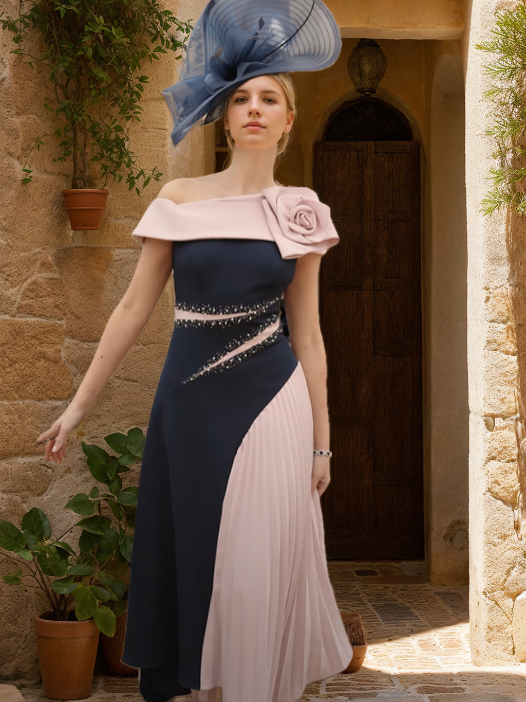 A-Line/Princess One-Shoulder Ankle-Length Mother of the Bride Dresses With 3D Flowers