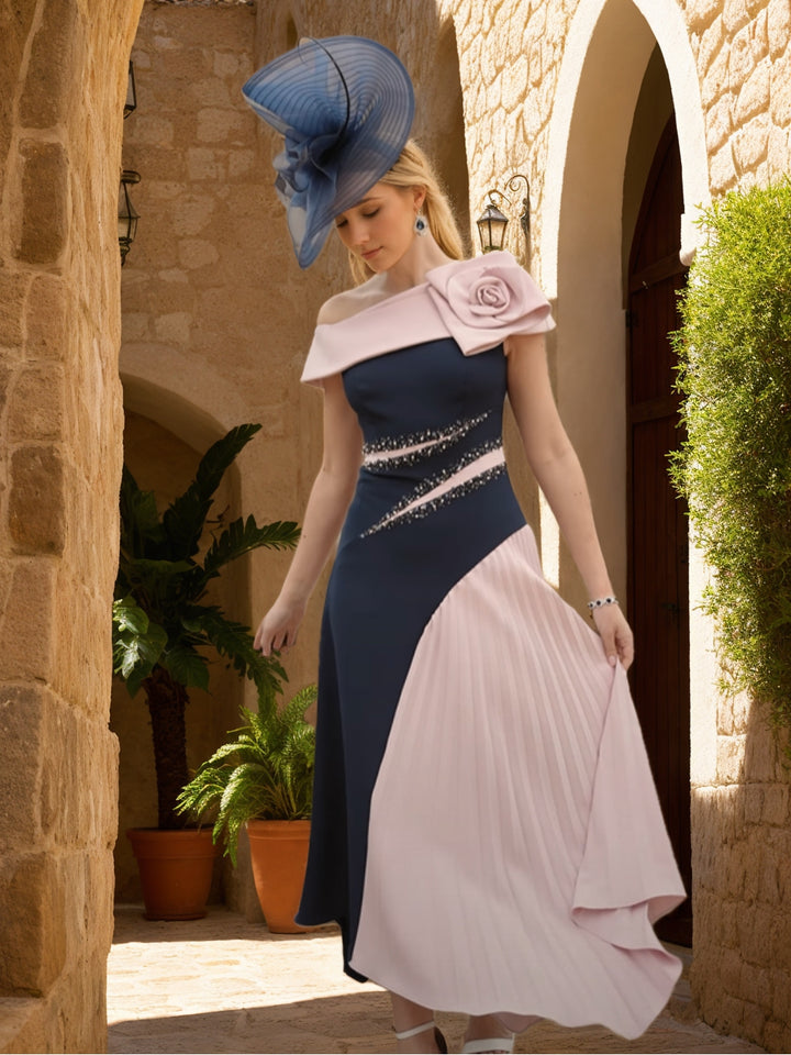 A-Line/Princess One-Shoulder Ankle-Length Mother of the Bride Dresses With 3D Flowers