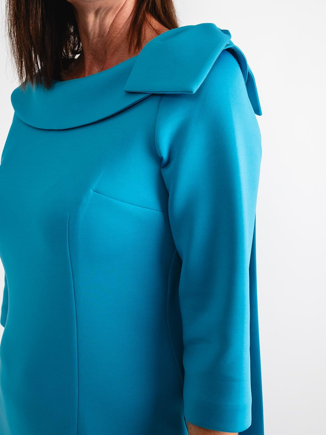 Sheath/Column Bow Neck 3/4 Sleeves Tea-Length Mother of the Bride Dresses