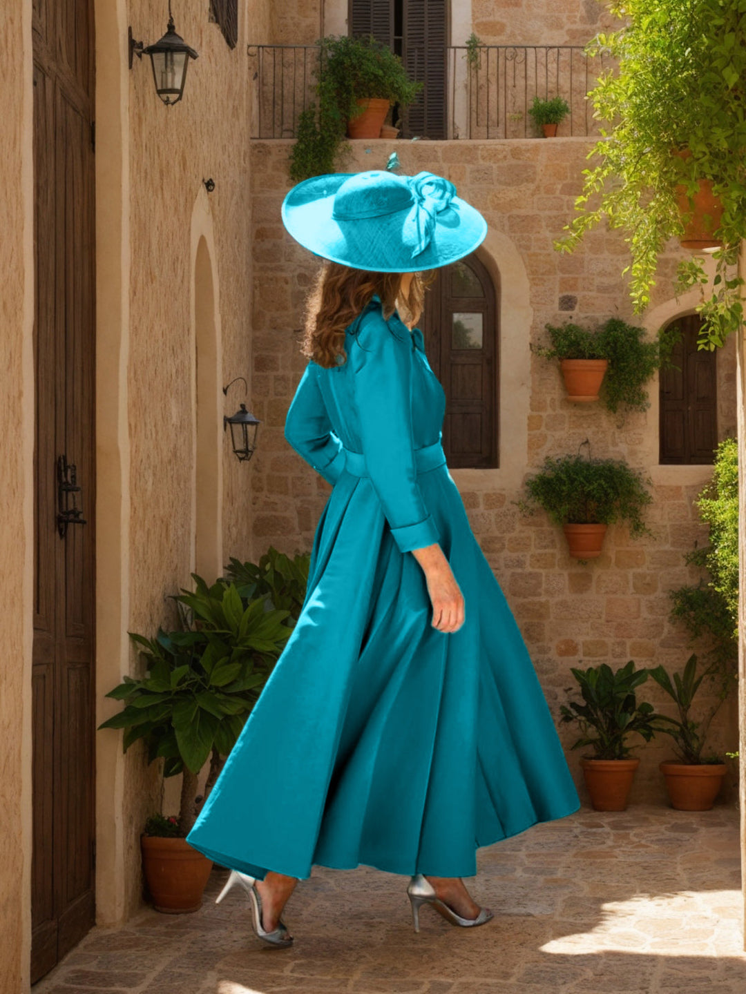 A-Line/Princess Long Sleeves Split Side Mother of the Bride Dresses with Belt Bowknot