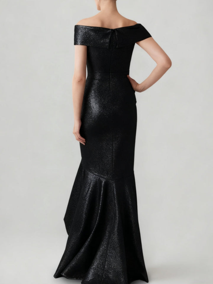 Trumpet/Mermaid Off-the-Shoulder Evening Dresses Ruffles Metallic Thread Party Dresses